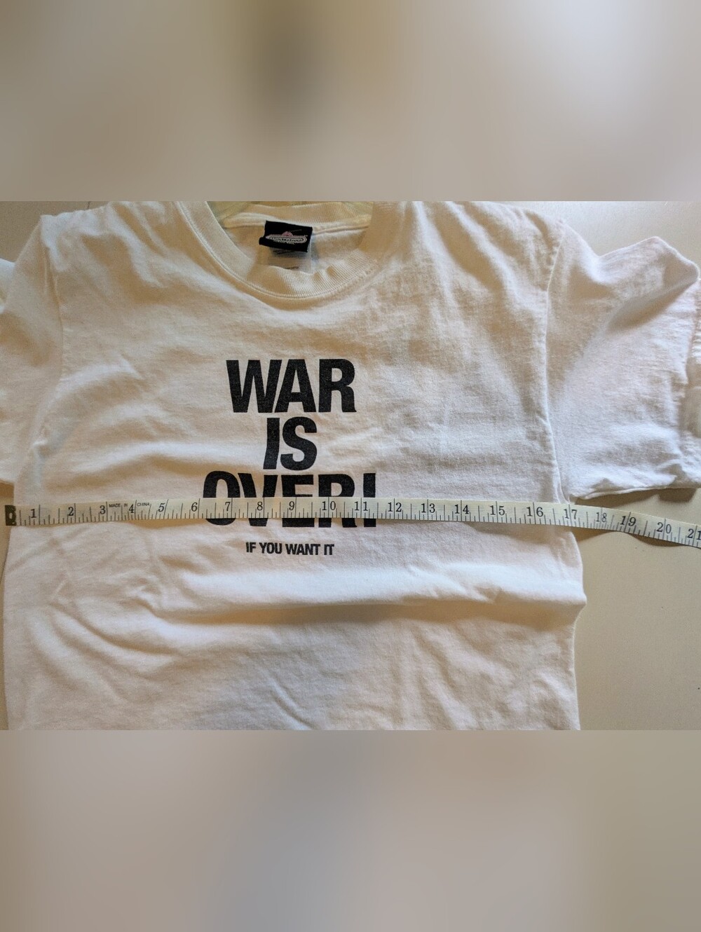 White John Lennon Graphic Tee - "WAR IS OVER! If You Want It" Sz.  S - Picture 5 of 5